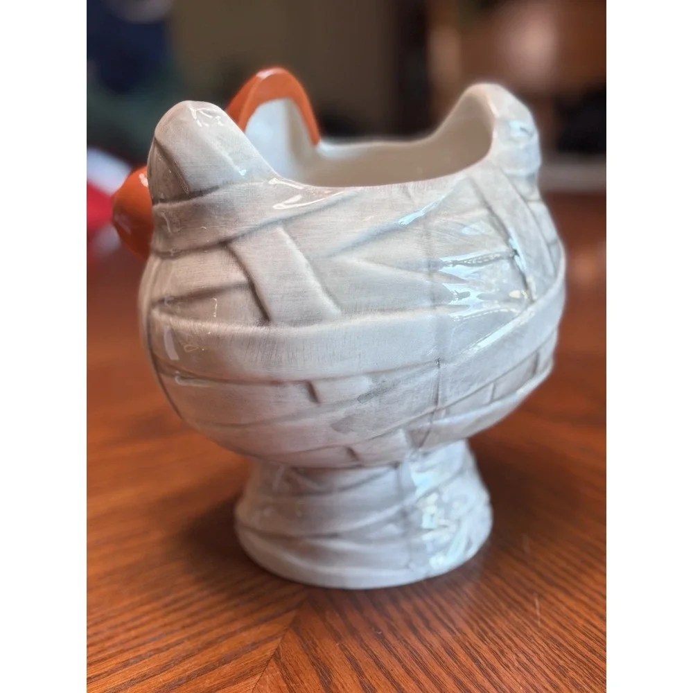 Hello Kitty Halloween Mummy Ceramic Candy Dish Bowl Jar Blue Sky Sanrio 2025